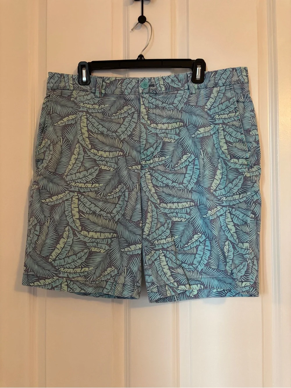 Vineyard Vines - Men’s Mint & Light Blue Palm Print Shorts. Size 38. Pockets!